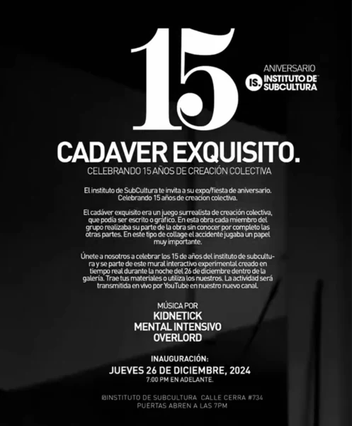 Flyer de Cadáver exquisito.