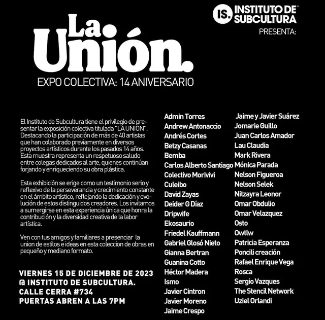 Flyer de La Unión.